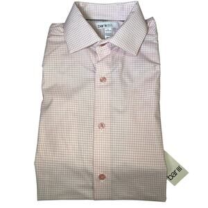 Bar III Men's Slim-Fit Performance Stretch Geo-Print Dress Shirt, Pink Small $70